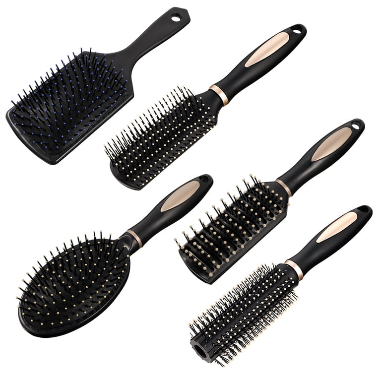 Topekada 5-Piece Paddle Brush Set, Anti-Static Detangling photo 5