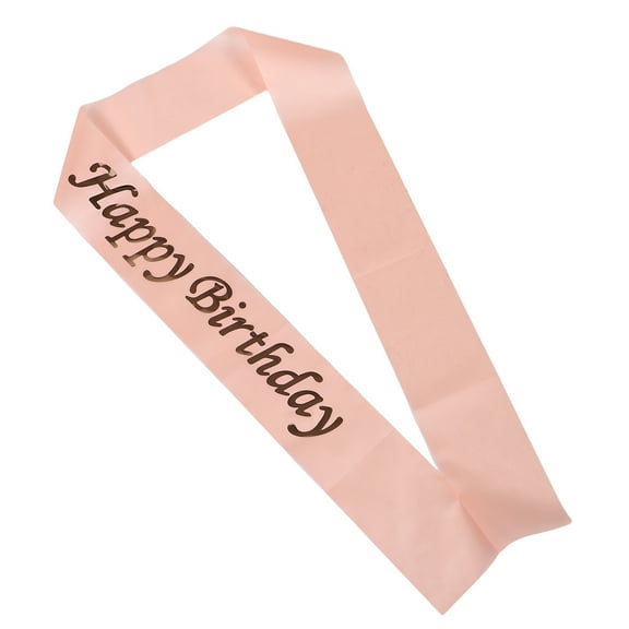 Supvox Birthday Ribbon Happy Birthday Sash Pink Polyester 1Pcs
