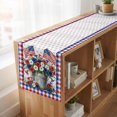 thumbnail image 6 of USA 4th of July Burlap Cotton Table Runner 13x90 Inches Long, Red Blue Plaid Floral Patriotic Farmhouse Table Runners, Outdoor Dining Tablecloths Decor for Baby Shower/Party/Wedding, 6 of 8