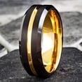thumbnail image 2 of Tungsten Carbide Rings for Men Wedding Bands for Him 8mm Black Yellow Gold, 2 of 5