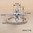 thumbnail image 5 of LINXIQIN 2pcs His and Hers Wedding Ring Sets Couples Engagement Rings Women and Men 925 Sterling Silver AAA Cubic Zirconia Shiny Pair Gift Banquet Marquise Ring, 5 of 7