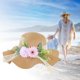 thumbnail image 5 of Sombrero de paja DIY con flores artificiales, transpirable, para uso doméstico, para niñas, vacaciones, manualidades, para exteriores, a moda, Estilo E, 5 of 8