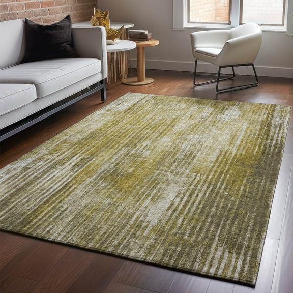 Addison Rugs Mayfield Washable Transitional Stripes Brown Rectangle Rug, 10' x 14'