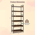thumbnail image 3 of Costway 2 PCS 6-Tier Bookshelf Open Display Shelves Storage Rack Metal Frame with 4 Hooks, 3 of 10