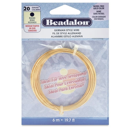 Beadalon German Style Wire - Gold, 20 Gauge, 0.032" x 20 ft
