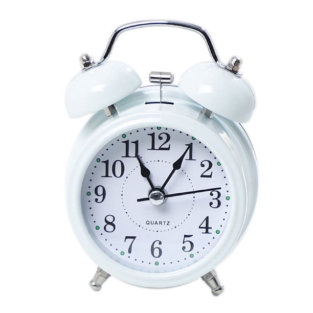 Reloj despertador mecánico de metal de 3 pulgadas, moderno y sencillo, para dormitorio de estudiantes, reloj digital silencioso