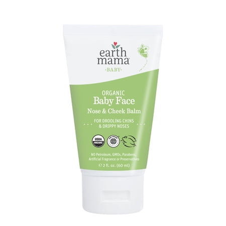 Earth Mama Organic Baby Face Nose & Cheek Balm, Baby Face Lotion for Dry Skin, 2 fl oz
