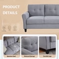 thumbnail image 6 of Euroco 57.5" Modern Loveseat Living Room Sofa Linen Upholstered Couch, Blue Gray, 6 of 8