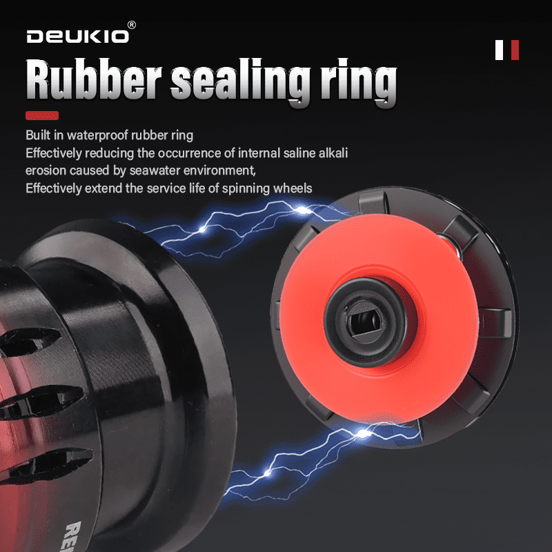 DEUKIO 2025 Spinning Reel 5.2:1 Gear Ratio 18LB Max Drag Power CNC Metal Spool Handle Fishing Reel for Freshwater Saltwater