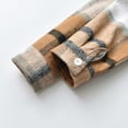 thumbnail image 4 of Hooded Long Sleeved Brushed Plaid Shirt Jacket, 4 of 7