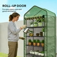 thumbnail image 6 of Outsunny 5 Tier Mini Greenhouse with Reinforced PE Cover, Small Portable Greenhouse with Roll-Up Zippered Door, Green, 6 of 9