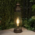 thumbnail image 4 of Alpine Corporation Gold Metal and Glass Lantern with Warm White LED- Large, 4 of 13