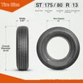 thumbnail image 2 of ST175/80R13 Trailer Tires 8PR Load Range D 175 80 13 Heavy Duty Radial Trailer Tires, 2 of 6