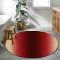 thumbnail image 5 of Yellow Dark Red Gradient Washable Round Area Rug 4 ft, Minimalist Ombre Modern Art, Soft Non Slip Rugs Stain Repellent Indoor Felt Carpet for Living Dining Room Bedroom Home Office, 5 of 9