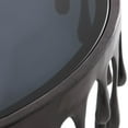 thumbnail image 5 of DecMode 36" x 16" Black Aluminum Metal Drip Abstract Coffee Table with Melting Designed Legs and Glass Top, 1-Piece, 5 of 15