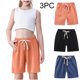 thumbnail image 1 of Odeerbi 2-10 Años Niños Niñas 3 Pcs Verano Algodón Lino Pantalones Cortos Entrenamiento Deportivos Cortos Lindo Color Sólido Pantalones Cortos Suaves Respirables, 1 of 9
