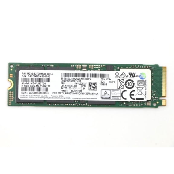 Genuine Lenovo 2TB M.2 2280 PCIe Opal SSD Drive 00UP493