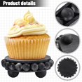 thumbnail image 4 of Yookeer 2 Pcs Wooden Risers for Displays Round Wood Riser Distressed Wood Risers Farmhouse Pedestal Display Stand Rustic Pedestal Stand Beaded Decor for Tiered Trays Home(3.94 Inch,Black), 4 of 7