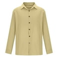 thumbnail image 3 of QATAINLAV Mens Casual Long Sleeve Cotton Linen Shirts Solid Buttons Down Lapel Blouse Tops Roll Up Sleeve Summer Beach Shirts Vacation Outfits, 3 of 6