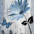 thumbnail image 5 of Rustic Farmhouse Shower Curtain for Bathroom, Farm Teal Daisy Floral Flowers and Butterfly on Country Wooden Bath Curtains, Turquoise Fabric Bathroom Decor Set with Hooks 72x72 Blue, 5 of 6