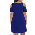 thumbnail image 2 of AURA Plus Size Women Summer A Line Dress Loose Round Neck Off Shoulder Casual Dress L 9XL, 2 of 4