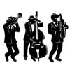Party Central Club Pack of 12 Black and White Mardi Gras Jazz Trio Silhouette Cutout Decors 18"