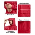 thumbnail image 3 of SPEEDRUN Mens Rain Jackets Men Waterproof breathable Lightweight Windbreaker with Hood Outdoor Raincoat for Hiking Running Travel Red L, 3 of 7
