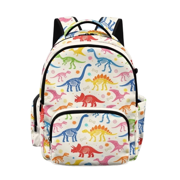DISNIMO Dinosaur Print 17 Inch Kids School Backpack, Sturdy Lightweight Bookbag with Adjustable Padded Straps for Boys Girls, Ideal for Daily School Travel Use