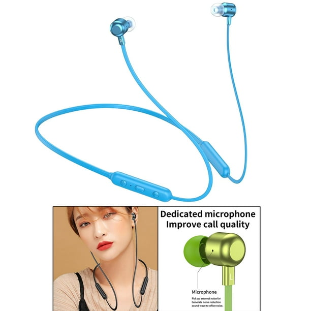 Auriculares inalámbricos Bluetooth 5.1 Estéreo Micrófono para Azul