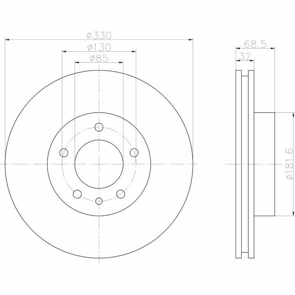 Hella 355109742 Hella Pagid - High Carbon and Fully Coated Fits select: 2003-2006 PORSCHE CAYENNE, 2008 VOLKSWAGEN TOUAREG 2 V6