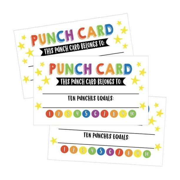 25 Rewards Punch Cards For Kids, Students, Teachers, Classroom