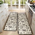 thumbnail image 4 of Kitchen Rugs Sets Of 2,Beige Curiosity Shoppe Pattern Anti Fatigue Kitchen Mat Rugs Non Slip Washable,Decorative Kitchen Floor Mats for Kitchen,Sink,Laundry,17"x47"+17"x47", 4 of 5