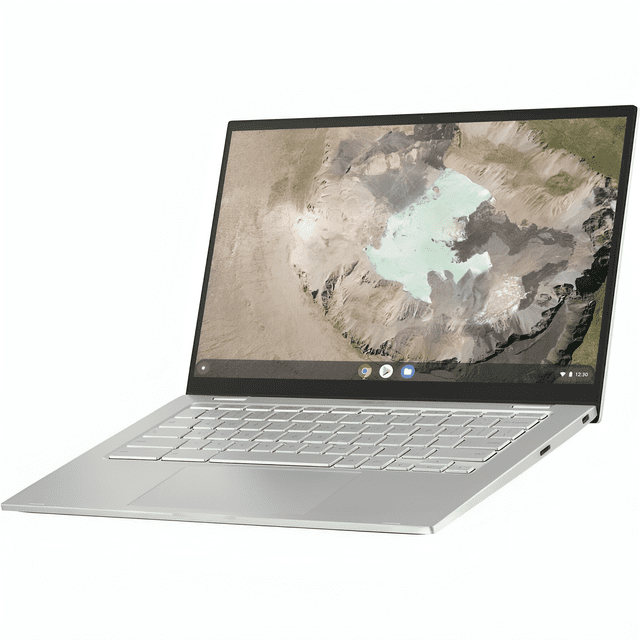 Restored ASUS Chromebook 14" Laptop – Intel Core M3-8100Y, 8GB RAM, 128GB eMMC, Backlit Keyboard – Silver – Refurbished Good