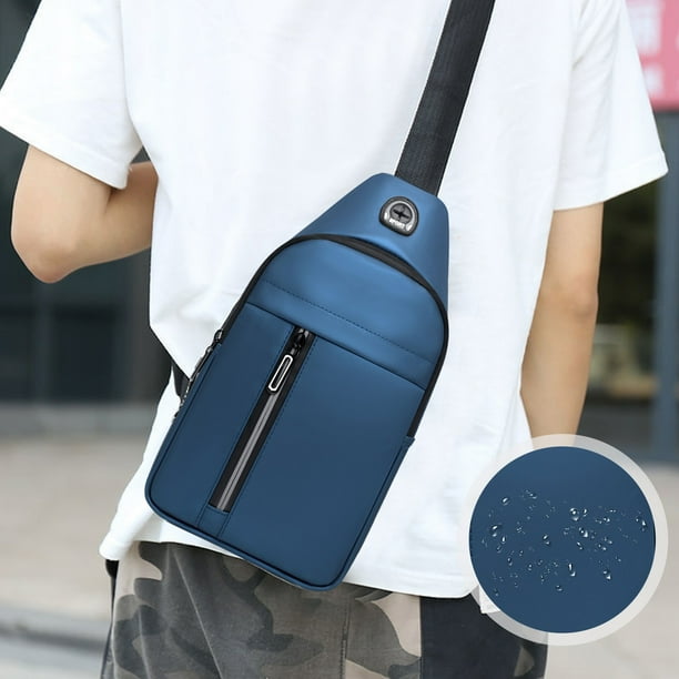 Pequeña bolsa de hombro para hombres y mujeres, bolso de viaje con agujero para auriculares, bolso de hombro de gran capacidad, bolso de hombro de una sola capa, bolsa de viaje para exteriores, bolsa