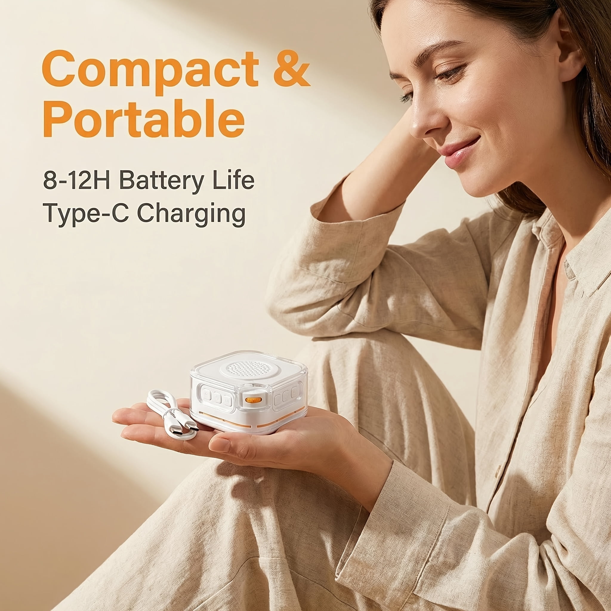 Portable White Noise Machine, 40 Soothing Sounds, Sleep Aid For, Office, Travel, 8-12H Battery