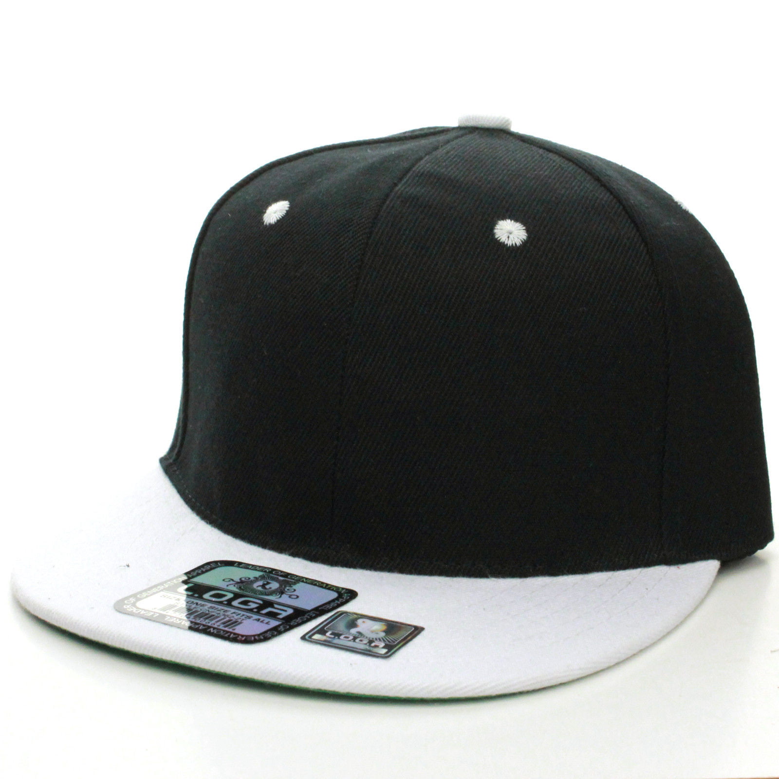 Black Flat Brim Snap Back Hat