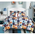 thumbnail image 2 of Chezmoi Collection 4-Piece Kids Multi-Color My Sports Basketball Baseball Football Soccer Microfiber Comforter Set, Full/Queen, 2 of 8