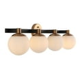 thumbnail image 3 of JONATHAN Y Modernist Globe 34" 4-Light Metal/Frosted Glass Modern Contemporary LED Vanity, Brass Gold/Black, 3 of 9