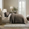 thumbnail image 2 of EVERGRACE Cotton Sateen Quilt Set Queen Size, Pre-Washed Cotton Channel Stitch Coverlet Bedspread, 3 Pieces Lightweight Soft Bedding Sets for All Season, with 2 Pillow Shams, Mocha Brown, 2 of 8