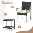 thumbnail image 3 of Costway 3 PCS Patio Furniture Set with 2-Tier Table Tempered Glass Tabletop & Soft Cushions Brown, 3 of 10