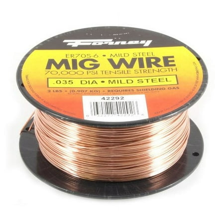 Forney Industries ER70S-6, MIG Welding Wire, Mild Steel, .035 in Diameter x 2 Pound Spool