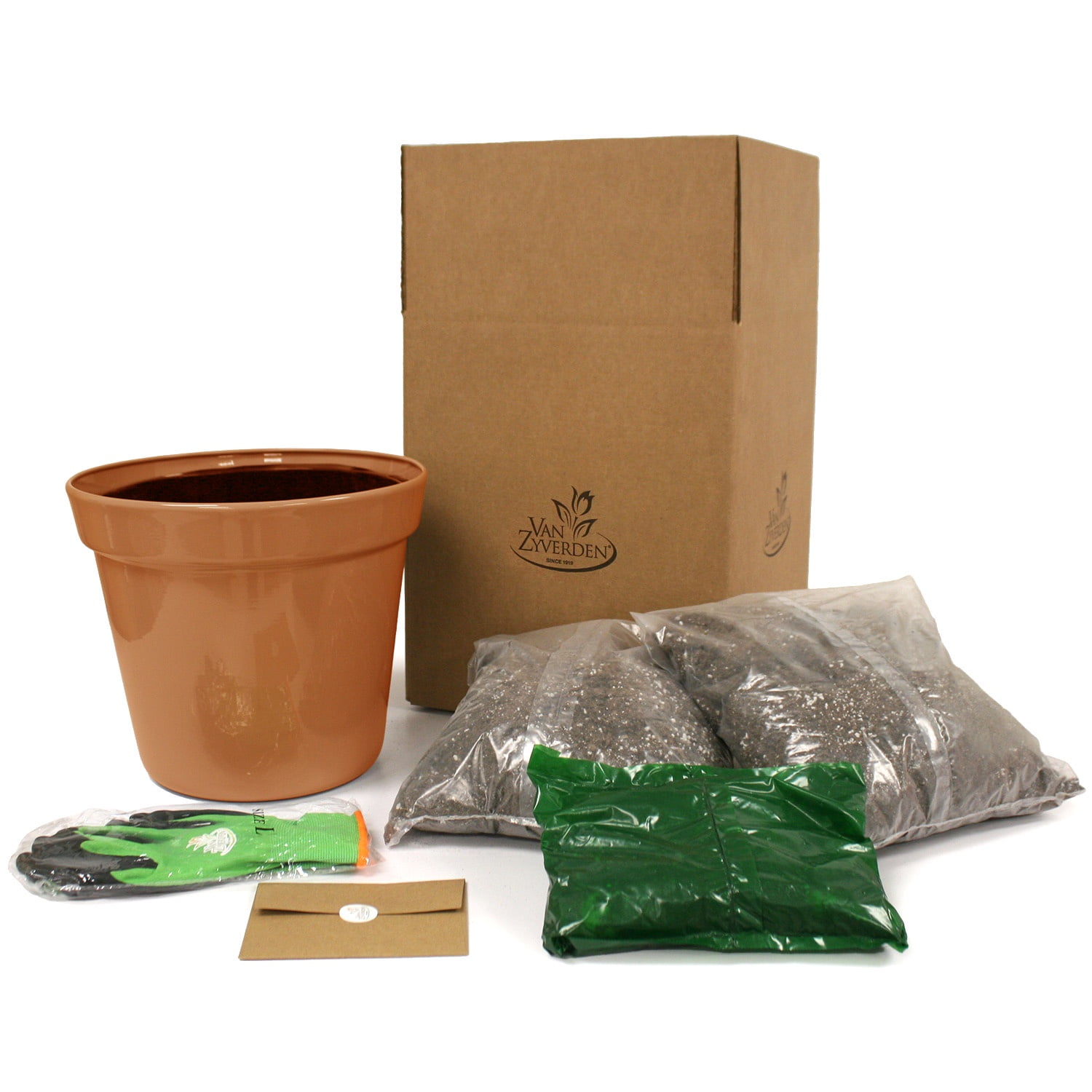 Van Zyverden Patio Gardening Double Knock Out Rose Kit with Decorative Metal Planter 1 Plant Root Red Partial Sun