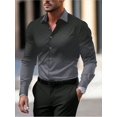 thumbnail image 1 of Camisas hawaianas de manga larga con estampado 3D de colores degradados, camisa de playa para hombre, camisa social informal de moda, blusa con solapa, camisetas cubanas Spot, 1 of 6
