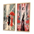thumbnail image 3 of Designart "Red Umbrella Art Deco Lady" Fashion Woman Framed Wall Art Set Of 2 - Glam Orange Framed Wall Art Set Of 2, 3 of 6