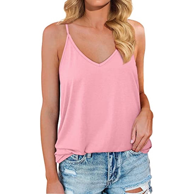 Birdeem Mode Femme T-Shirt Sans Manches Col en V Été Blouse Ample Unie