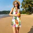 thumbnail image 3 of Defioc Hawaiian Pineappl Pattern Women's Summer Dresses 2025 Beach Casual Sleeveless Tank Loose Sundress Beach Vacation Clothes with Pocket -Small, 3 of 7