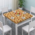 thumbnail image 3 of Halloween Pumpkin Silhouette Pattern Square Fitted Tablecloth with Elastic Edge,Square Table Cover,Washable Elastic Table Cover for Home Kitchen Party Decor 36"x36", 3 of 6