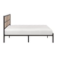 thumbnail image 2 of Pemberly Row Queen Platform Bed Framed Faux Cane Panel Headboard Dark Bronze, 2 of 11