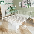thumbnail image 5 of Eavesince 14in Queen Size Bed Frame with Headboard and Footboard,No Box Spring Needed,White, 5 of 6