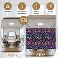 thumbnail image 6 of Purple Green Mushroom Window Privacy Film, Abstract Art Botanical Gradient Static Cling UV Sun Blocking Tint Film Heat Control Windows Films for Bedroom Bathroom, Window Stickers 23.6"x59", 6 of 8